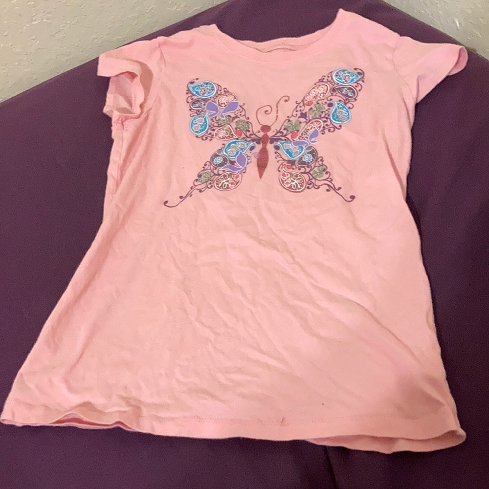 Pink butterfly shirt